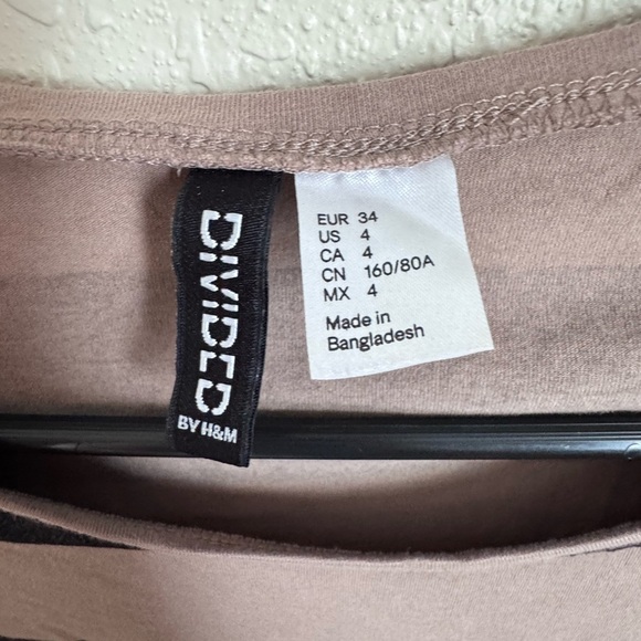 H&M Black and Taupe Striped Mini Dress (Fits like a size 0) - Picture 2 of 3